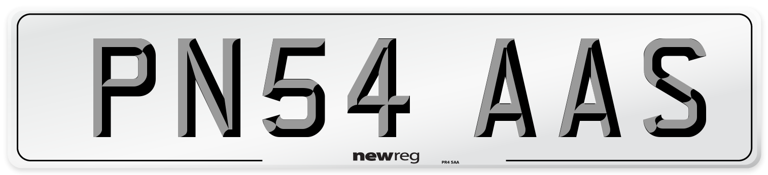 PN54 AAS Number Plate from New Reg